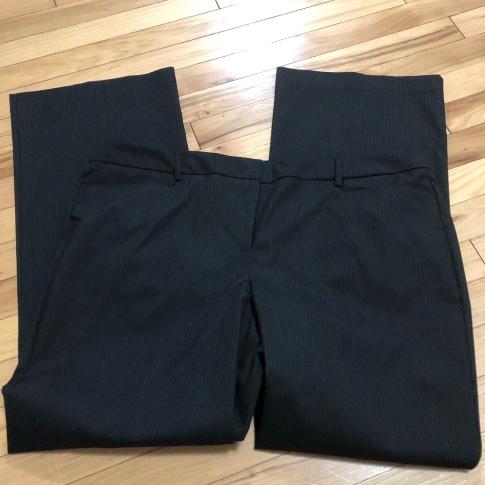 Black pinstripe pants
